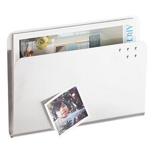 three by three 12" Magnetic Magazine Pocket Wall Organizer - Gray